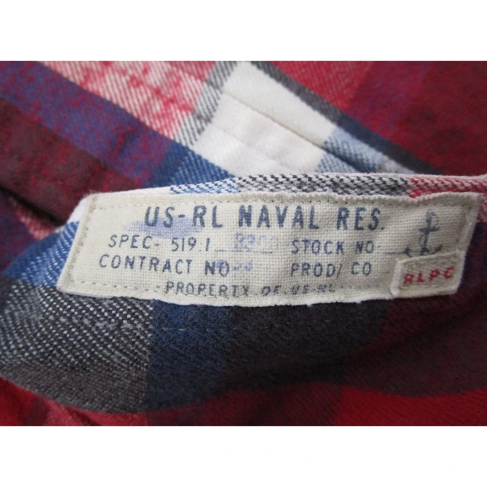 Polo Ralph Lauren Mens Small Red Plaid Flannel Button Down Naval Res US-RL Shirt